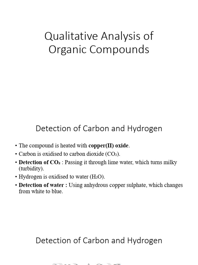 Qualitative Analysis of Organic Compounds 1766125882038 | PDF | Sets Of ...