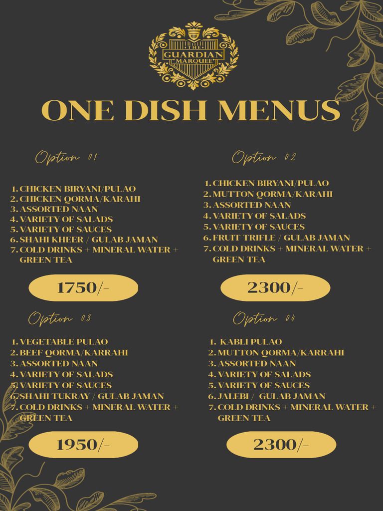 Diverse One-Dish Menu Options | PDF | Foods | Cuisine
