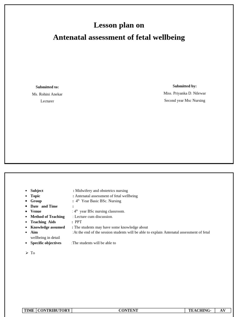 Antenatal Fetal Wellbeing Assessment Guide | PDF | Pregnancy | Prenatal ...