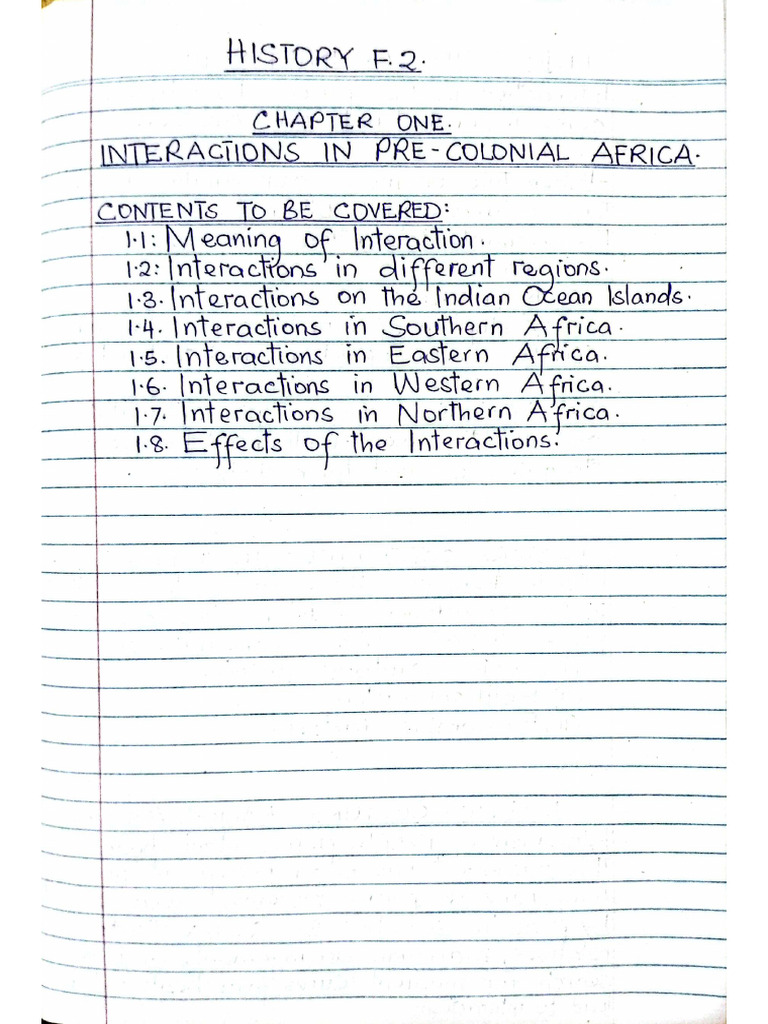 History f2-2026 Notes Chapter One | PDF