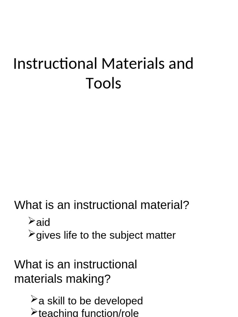 Essential Guide to Instructional Materials | PDF