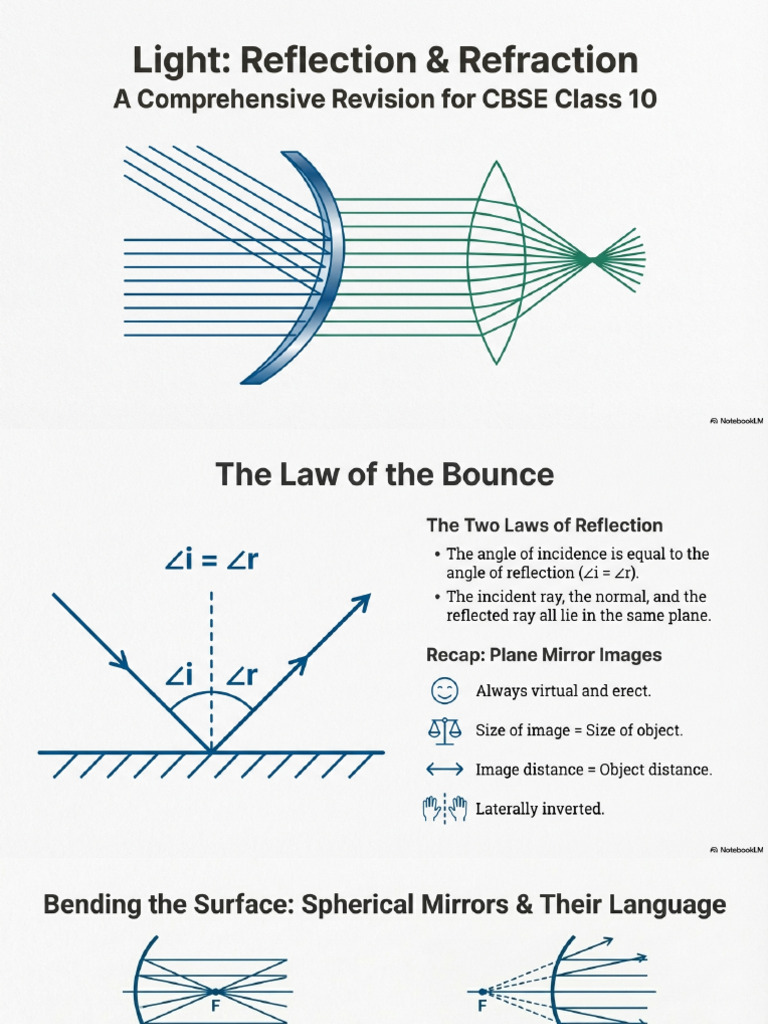 Light Reflection and Refraction Exam Review | PDF