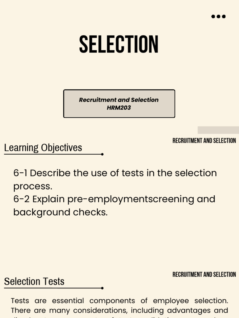 RecSel_Topic6 | PDF | Validity (Statistics) | Background Check