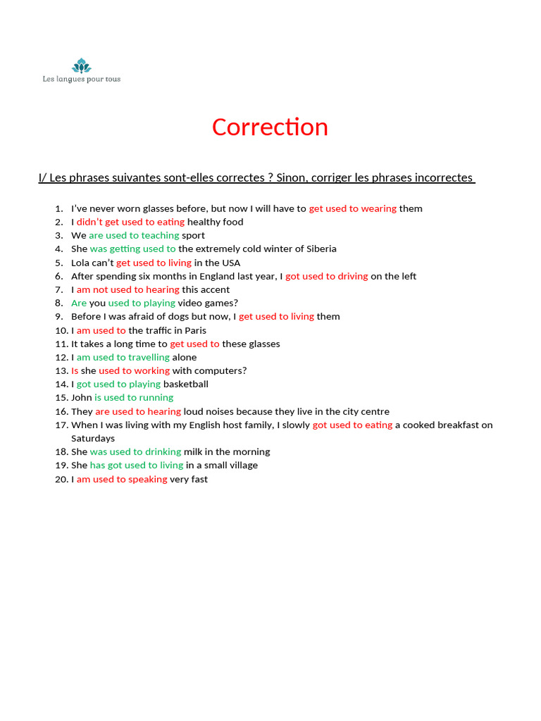 Correcting Usage of 