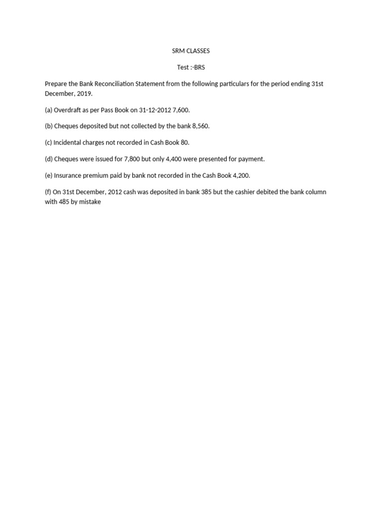 Bank Reconciliation Statement Guide | PDF