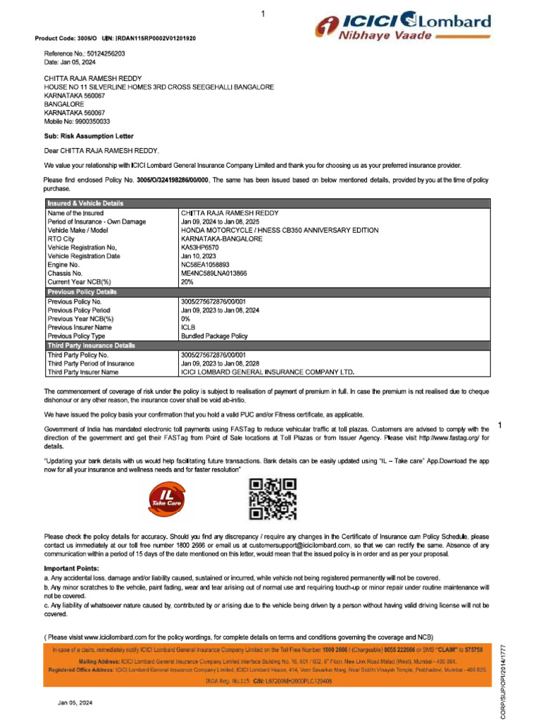 Honda Bike Insurance | PDF