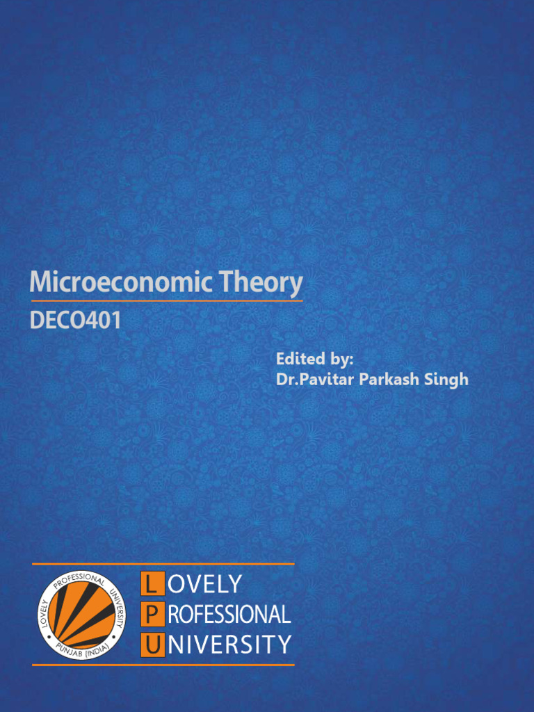 Microeconomic Theory Overview and Analysis | PDF | Microeconomics | Utility