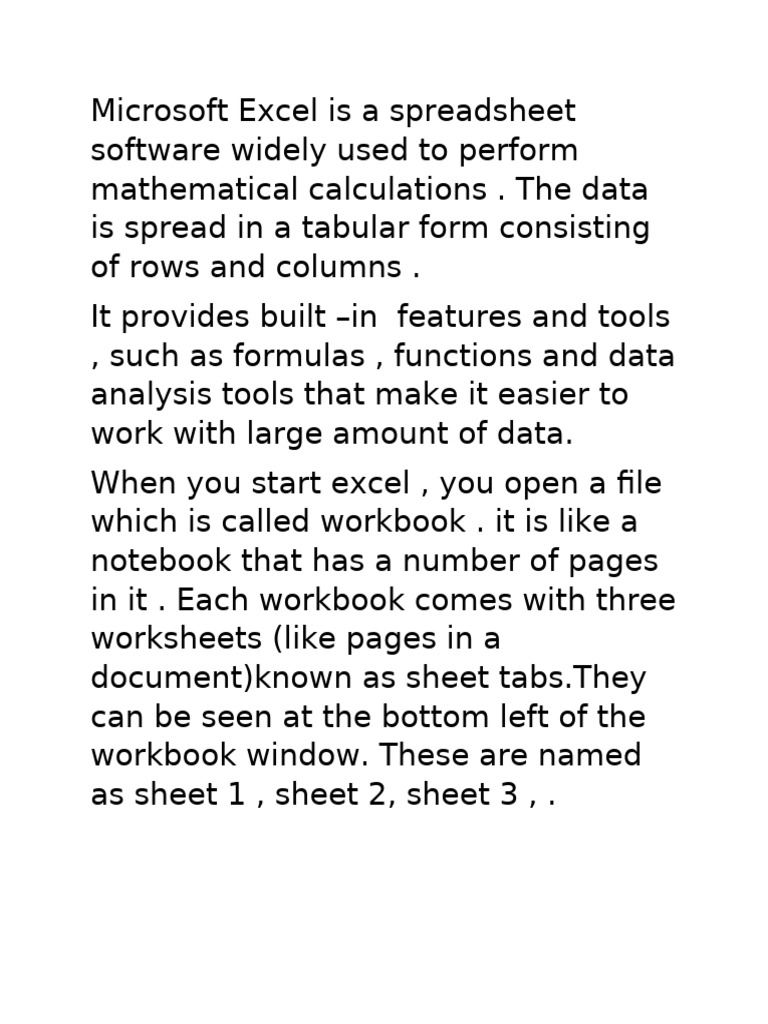 Introduction to Microsoft Excel Basics | PDF