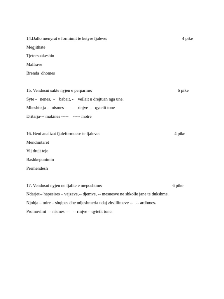 Pyetje Teze Mature | PDF
