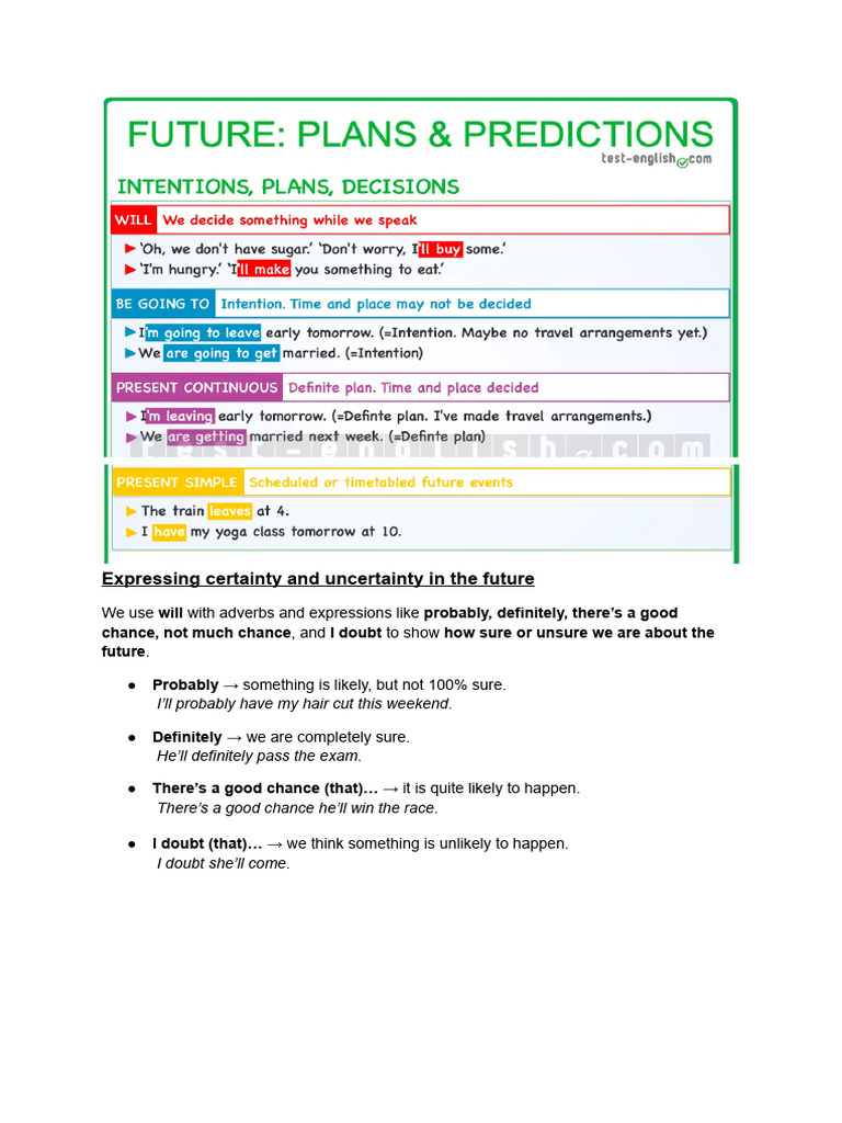 Plans and Predictions | PDF