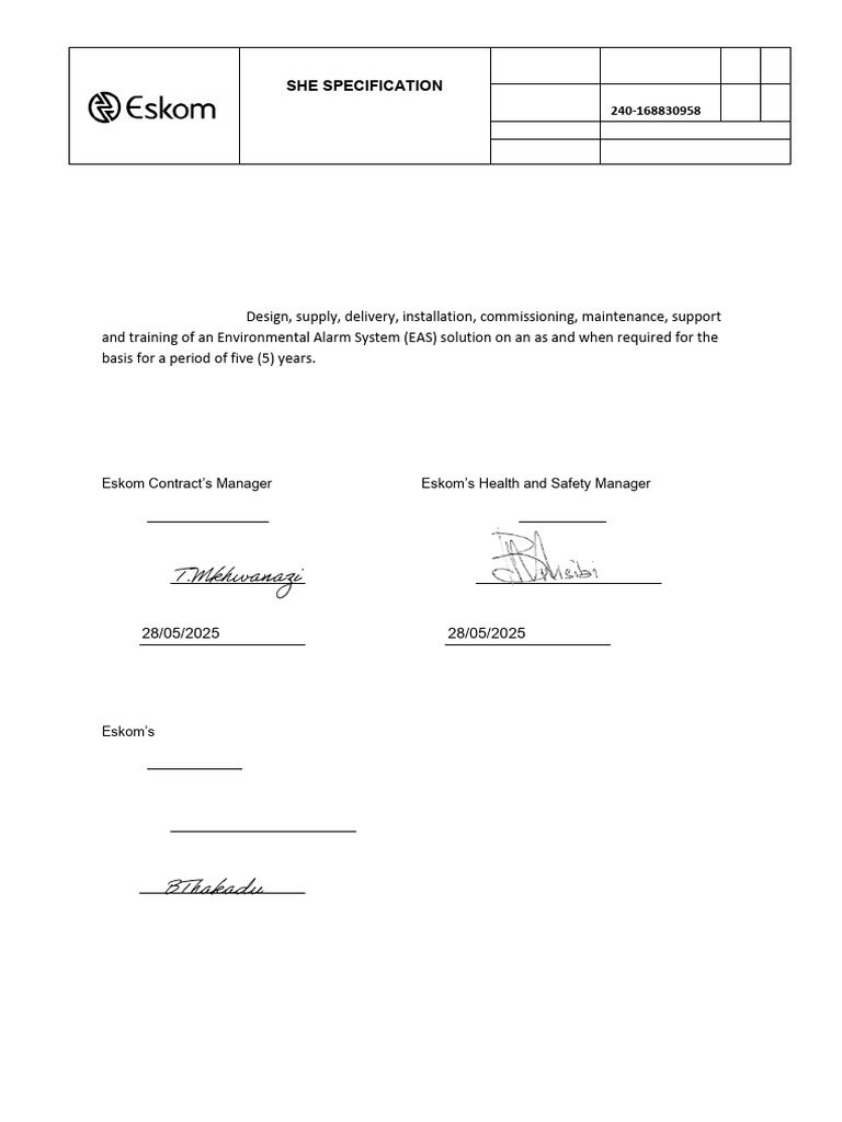 SHE Specification for RTU & FEP Support | PDF | Occupational Safety And ...