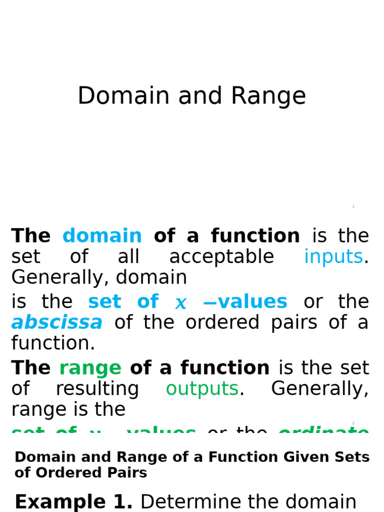 Domain and Range of Functions Explained | PDF