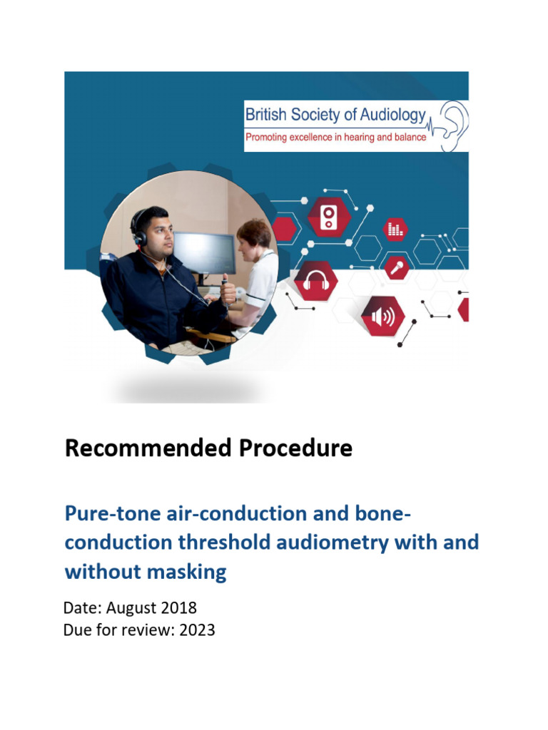 Recommended Procedure Pure Tone Audiometry 2018 | PDF | Headphones | Ear