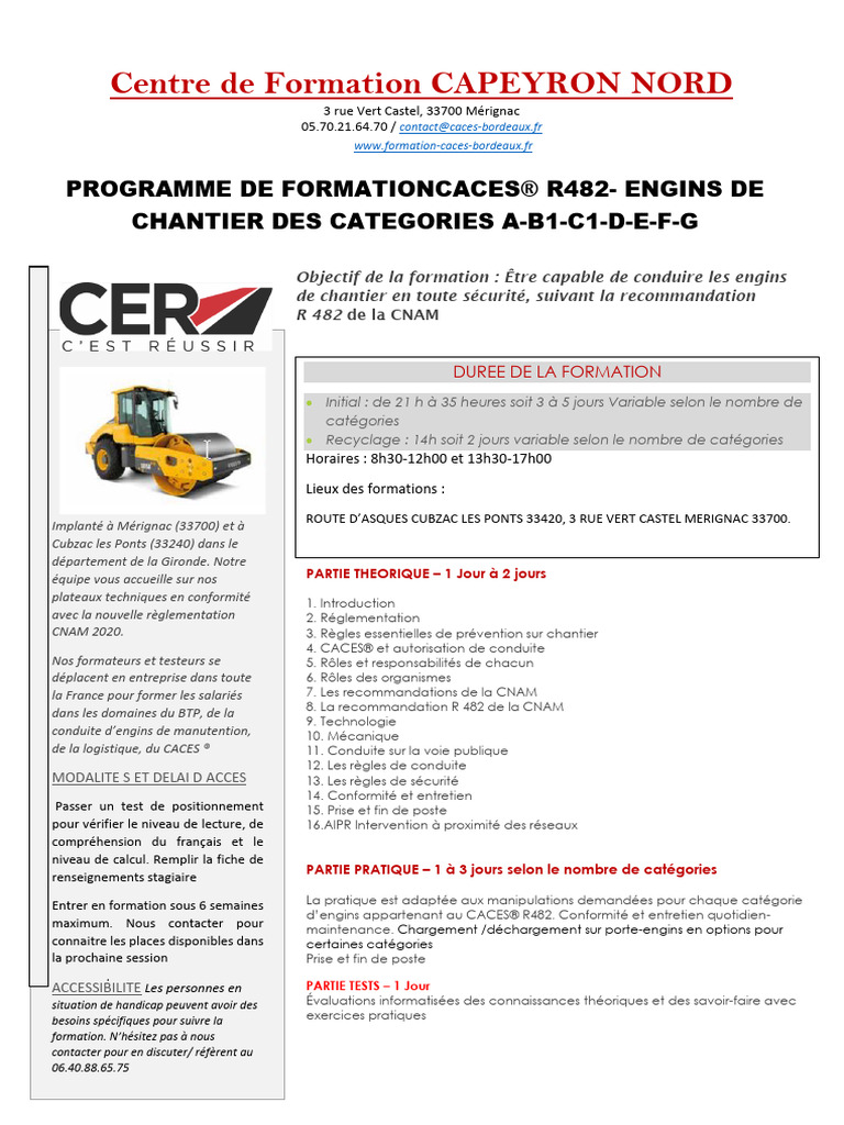 Formation CACES R482 à Mérignac et Cubzac | PDF | Pédagogie