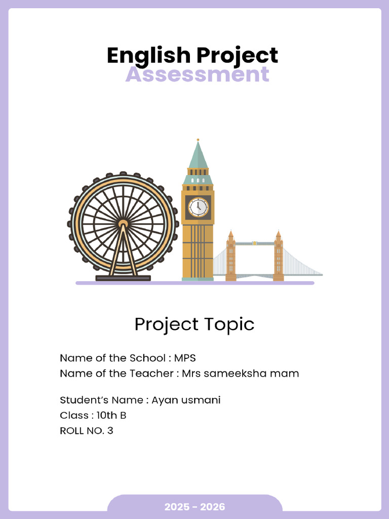 ENGLISH PROJECT File For Class 10 | PDF