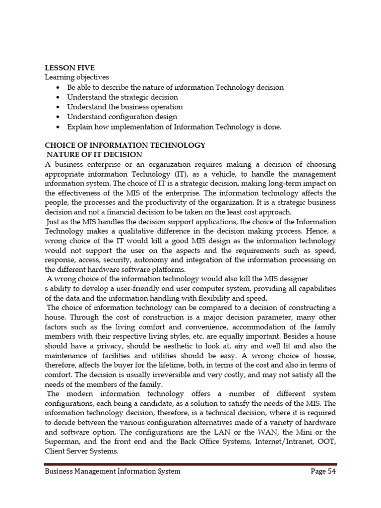 Strategic IT Decision-Making Guide | PDF | Databases | Decision Making