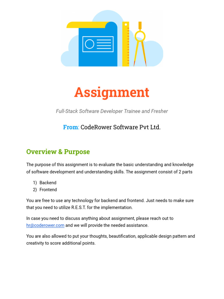 Full-Stack Developer Assignment Guide | PDF | Computer Science ...