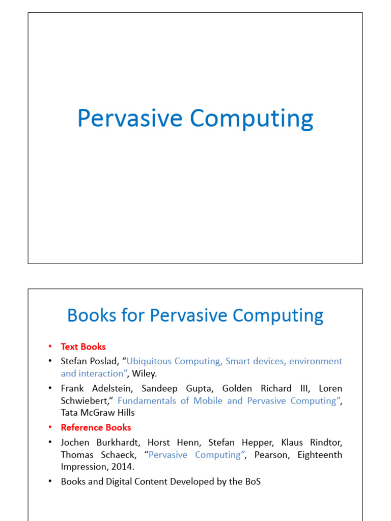 Essential Books on Pervasive Computing | PDF