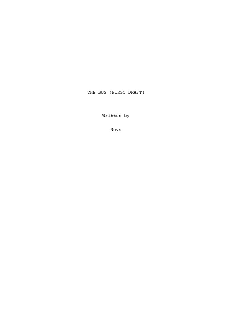 Bus (First Draft) | PDF
