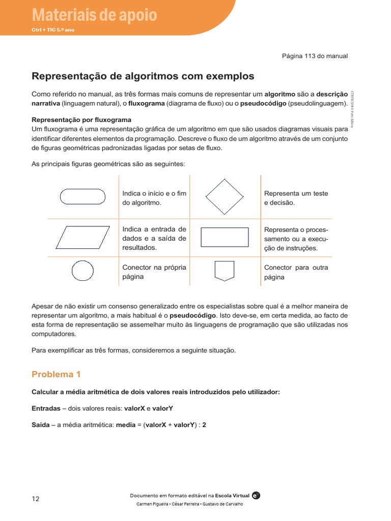 ctrtic5_representacao_algoritmos_exemplos | PDF | Algoritmos ...