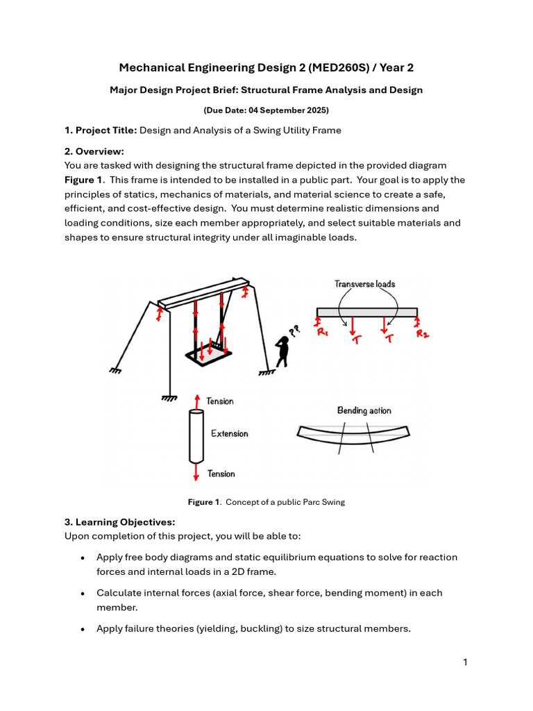 Swing Utility Frame Design Project | PDF | Buckling | Bending