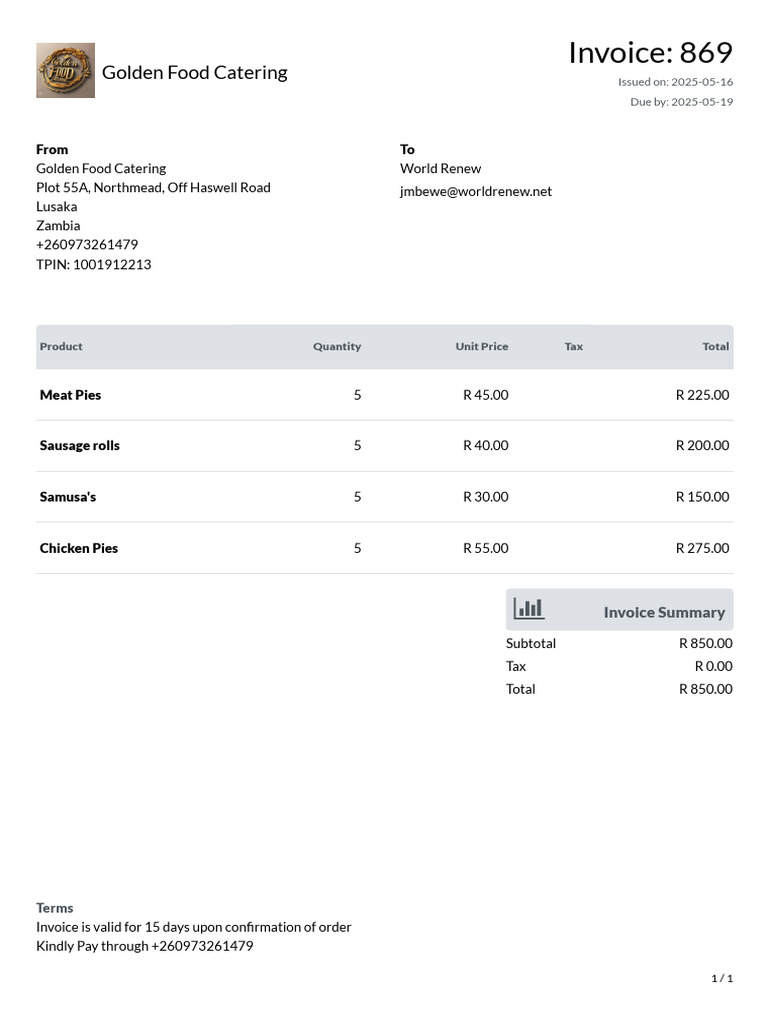 Retail Invoice Sample -869545 | PDF