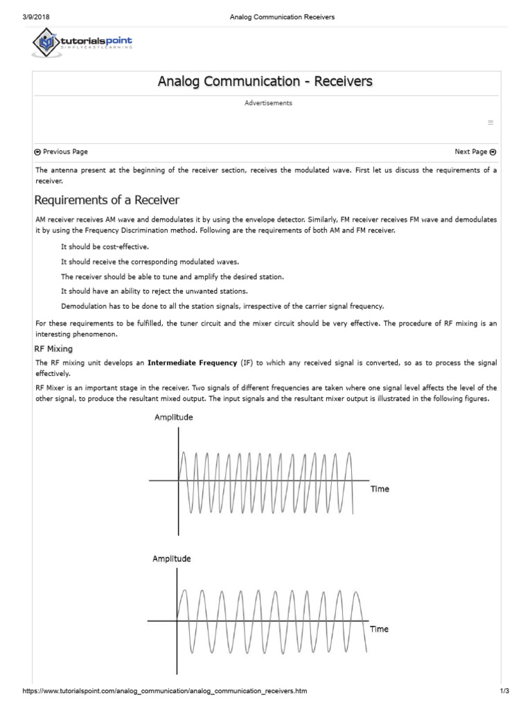 Analog Communication Receivers Explained | PDF | Frequency Modulation ...