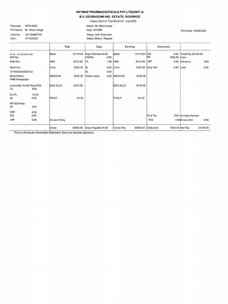 Salary Slips | PDF | Taxes | Government Finances