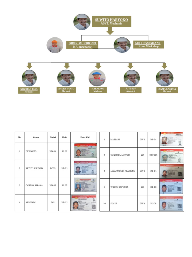 Employee List by Division and Role | PDF