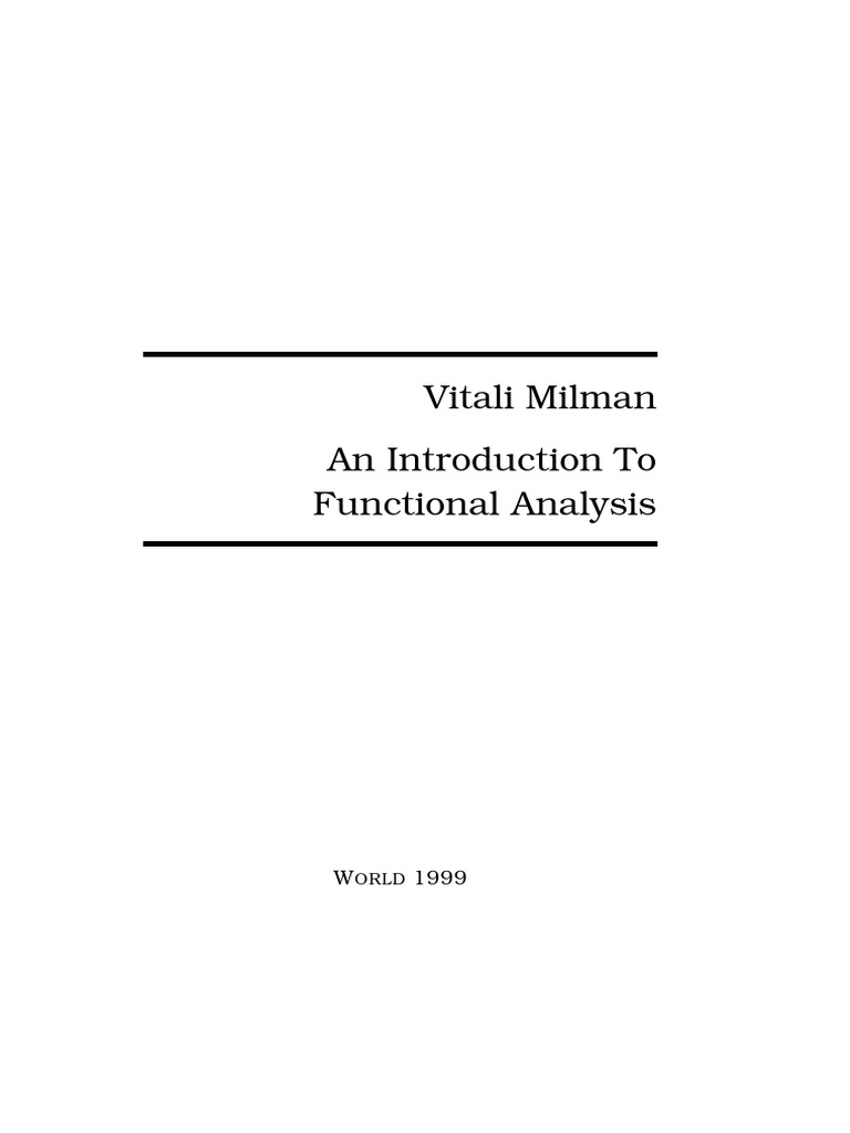 Introduction to Functional Analysis | PDF | Linear Map | Vector Space