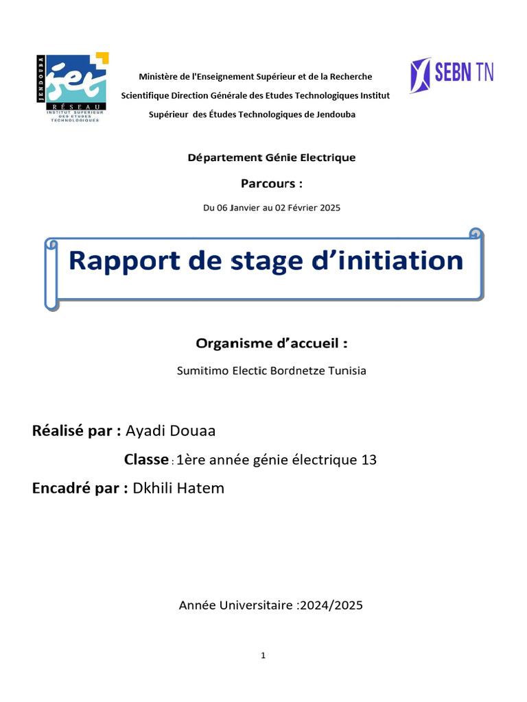 Rapport de stage à SEBN-TN 2024 | PDF | Soudage | Construction