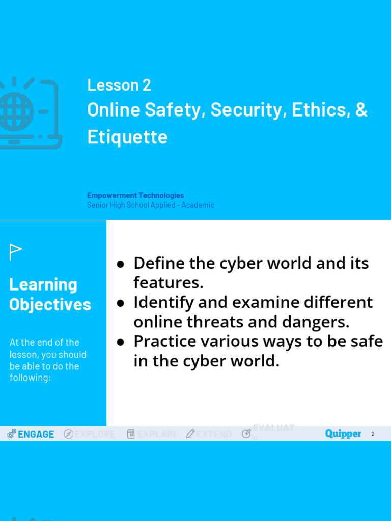 Online Safety and Cyber Ethics Guide | PDF | Malware | Cyberspace