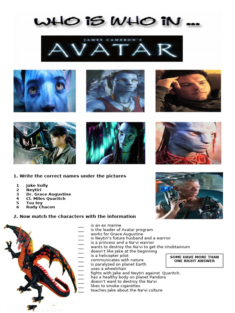 Avatar Character Matching Guide | PDF