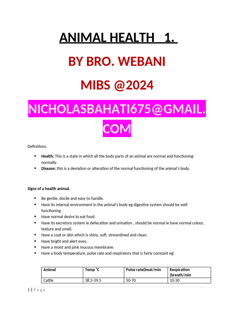 Understanding Animal Health and Diseases | PDF | Infection | Rabies