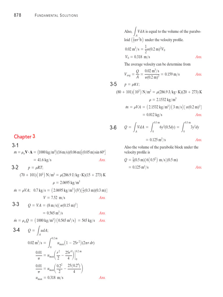 Fluid Dynamics Calculations and Solutions | PDF | Fluid Mechanics ...