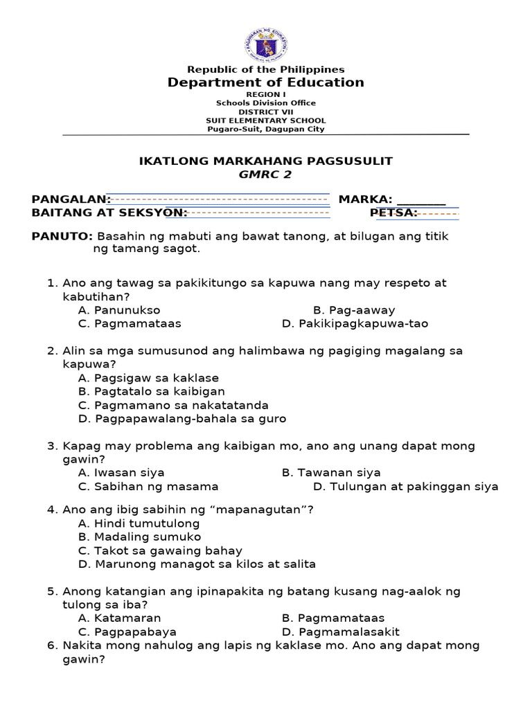 3RD Exam GMRC Ii | PDF