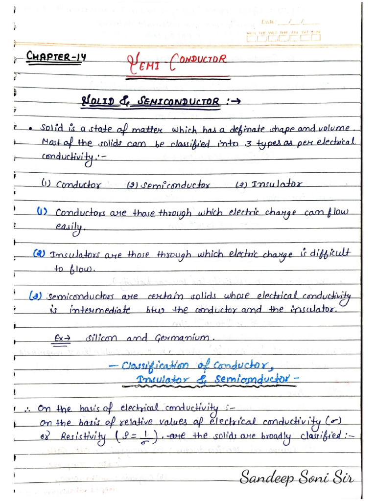 Chapter 14 Extraordinary Notes For JEE MAINS Semiconductor Electronics ...