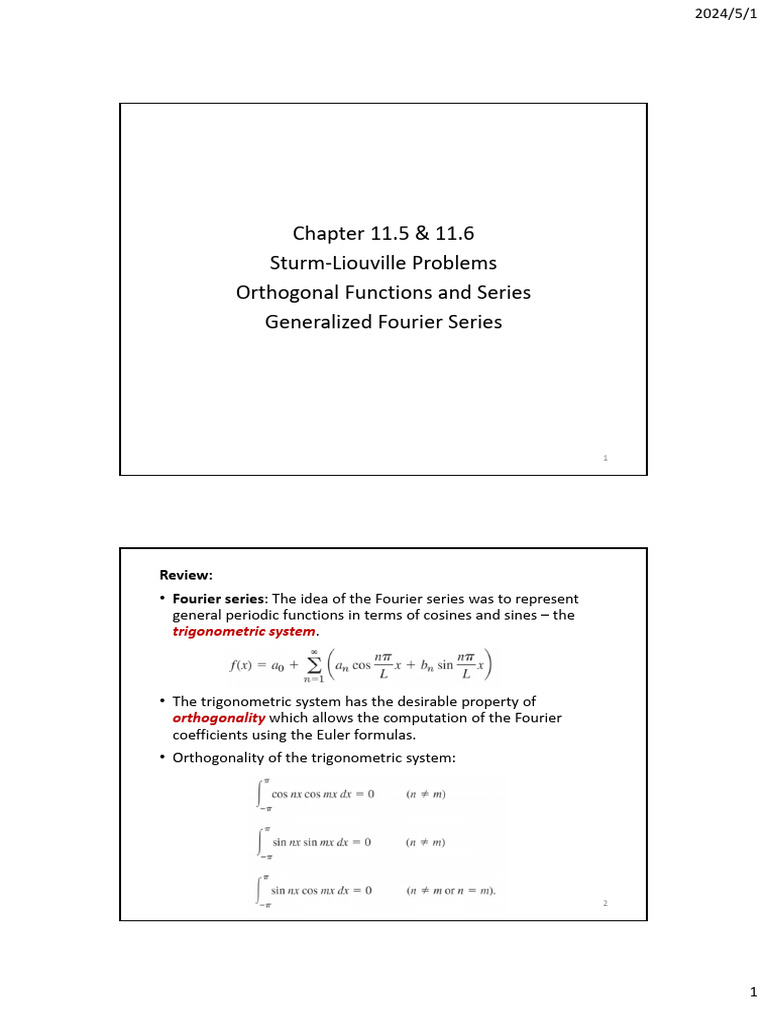 Ch11 2 Annotated Week11 | PDF | Fourier Series | Trigonometric Functions