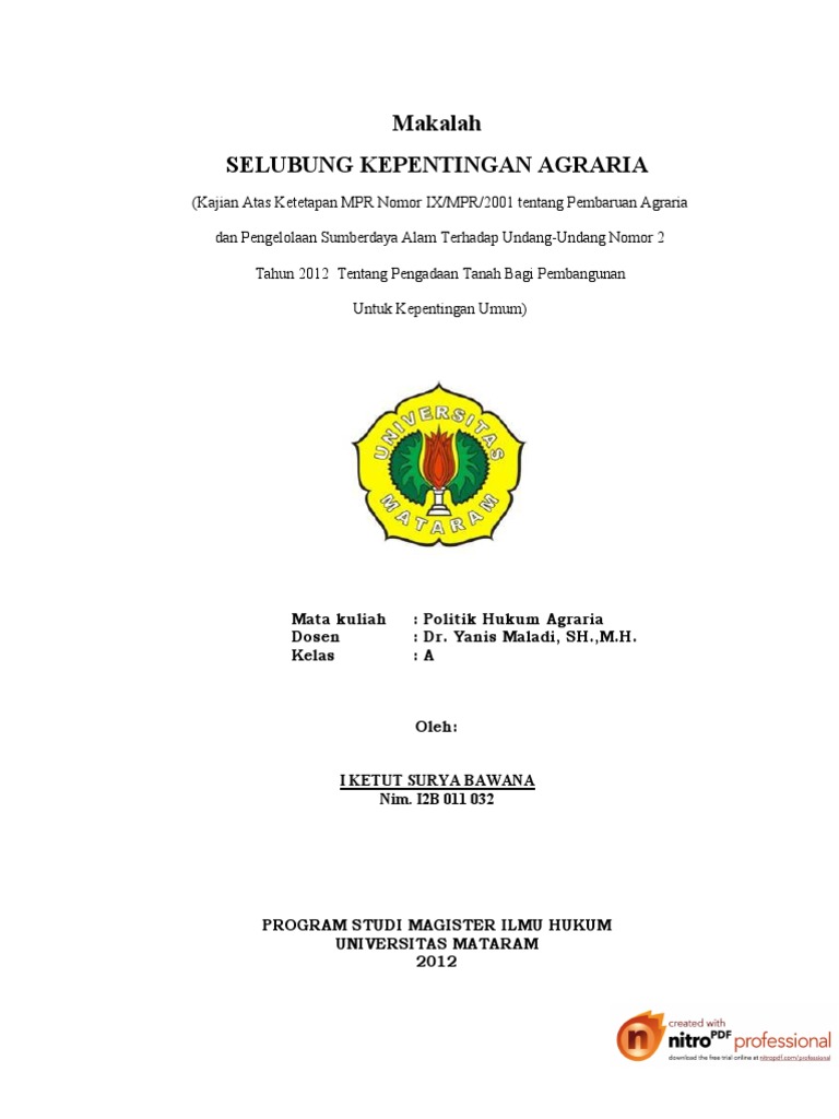 Contoh Judul Skripsi Hukum Perdata Agraria Ide Judul Skripsi Universitas