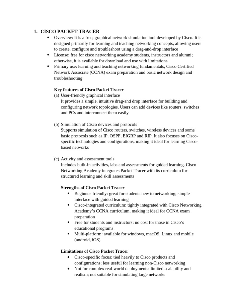 Network Simulation Tools Overview | PDF | Computer Network | Cisco ...