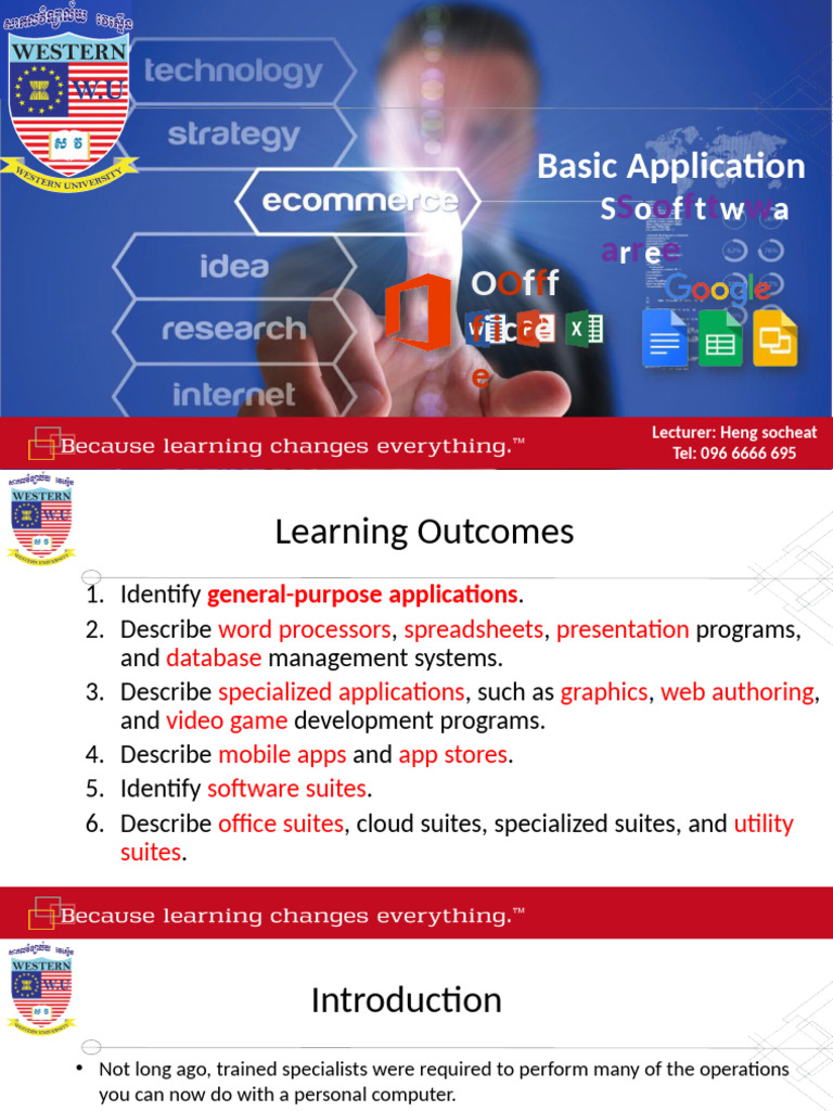មេរៀនទី៣ (Basic Application Software) Ok | PDF | Application Software ...