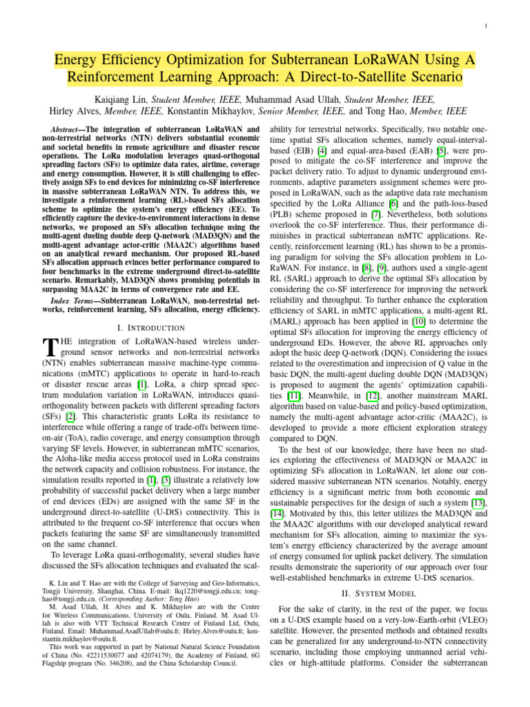 Energy Efficiency Optimization for Subterranean LoRaWAN | PDF ...