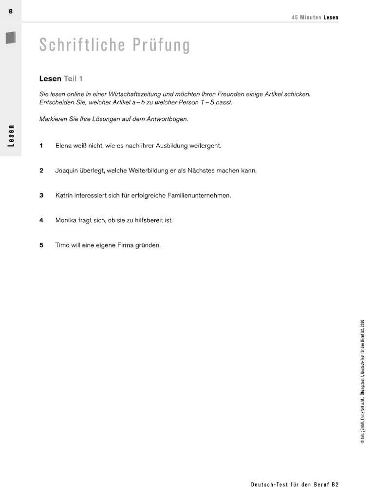 BAMF b2 Modelltest BSK | PDF