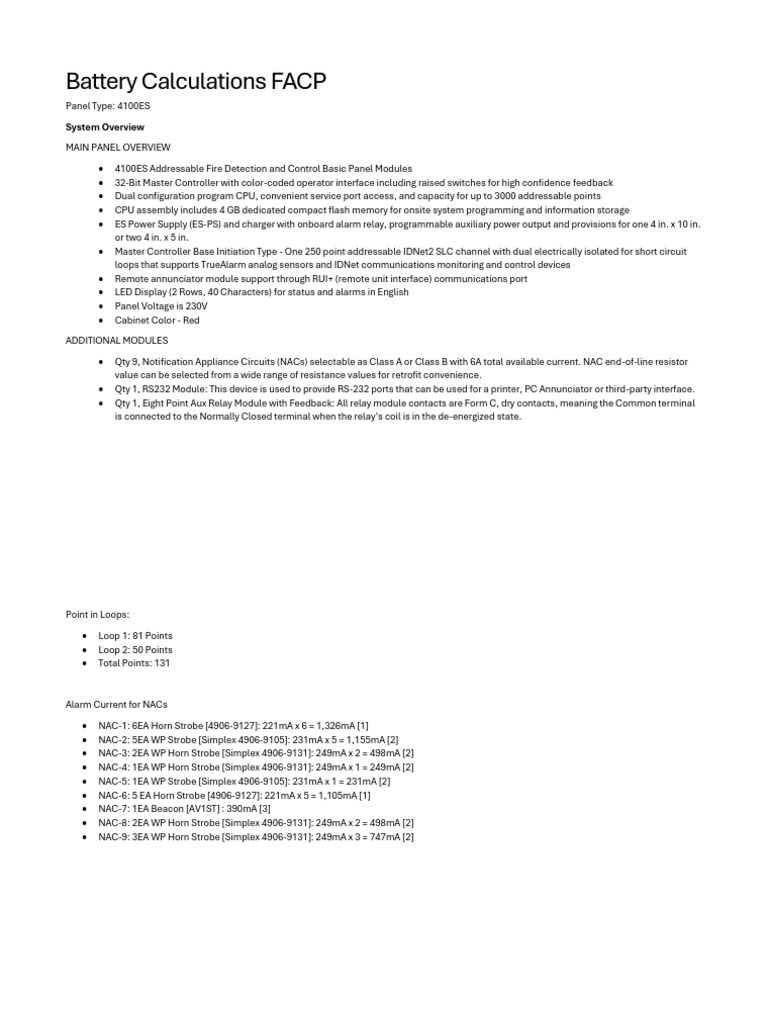 Battery Sizing Calculation | PDF | Relay | Switch