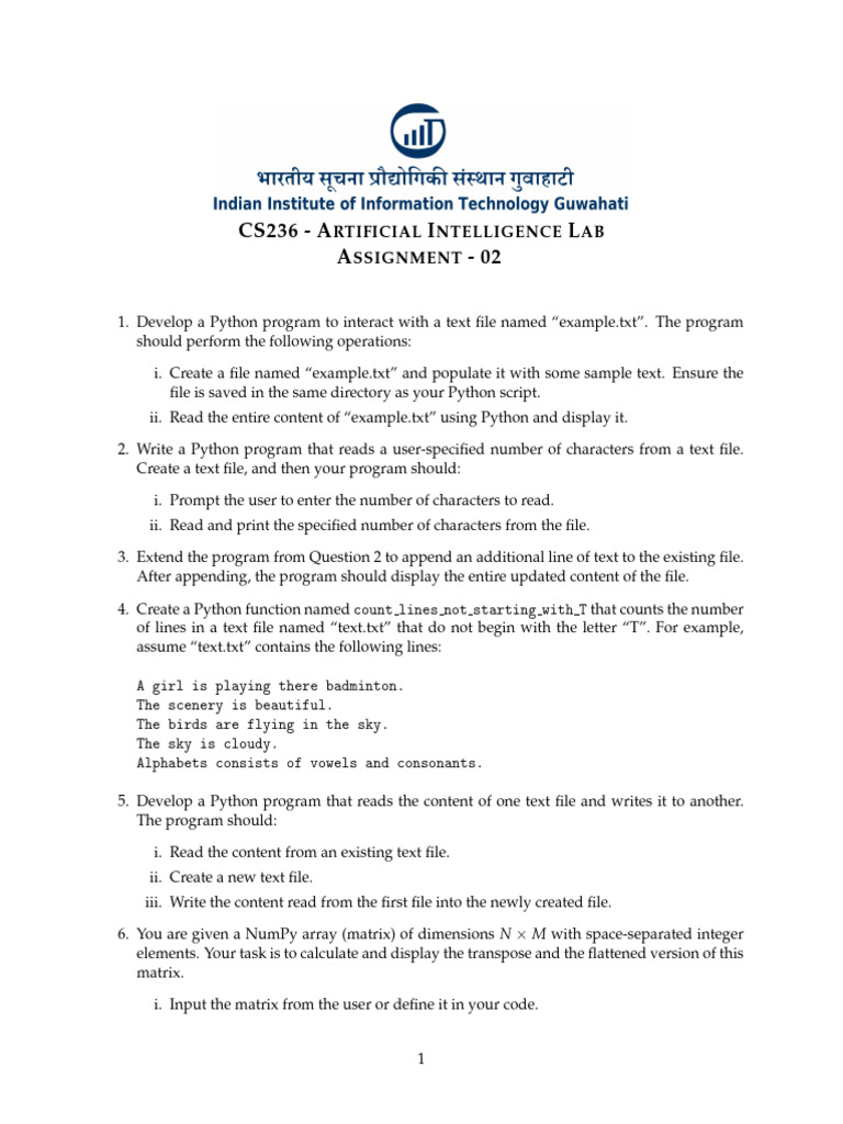 Cs236 - Artificial Intelligence Lab - Assignment 02 | PDF | Matrix ...