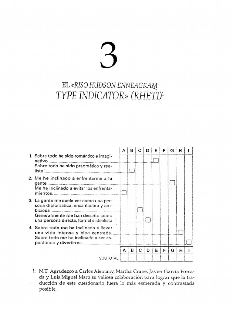 Test Completo Riso Eneagrama | PDF