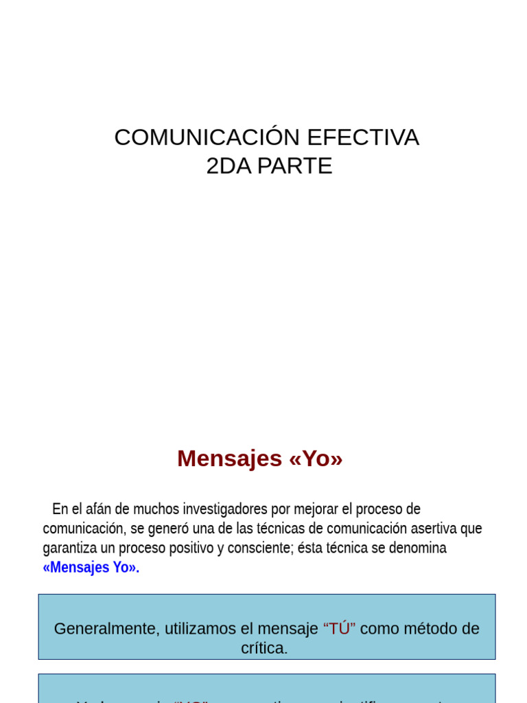 Comunicación Efectiva - 2da Parte-1 | PDF | Comportamiento