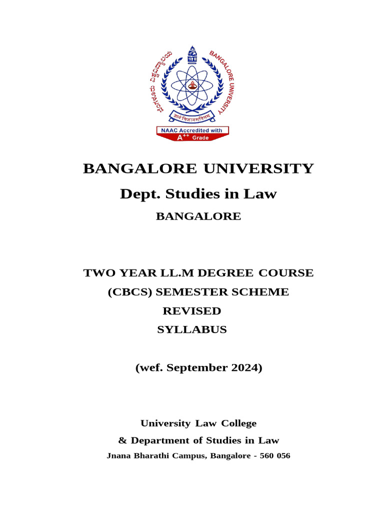 Revised LL.M Syllabus for Bangalore University | PDF | Jurisprudence ...