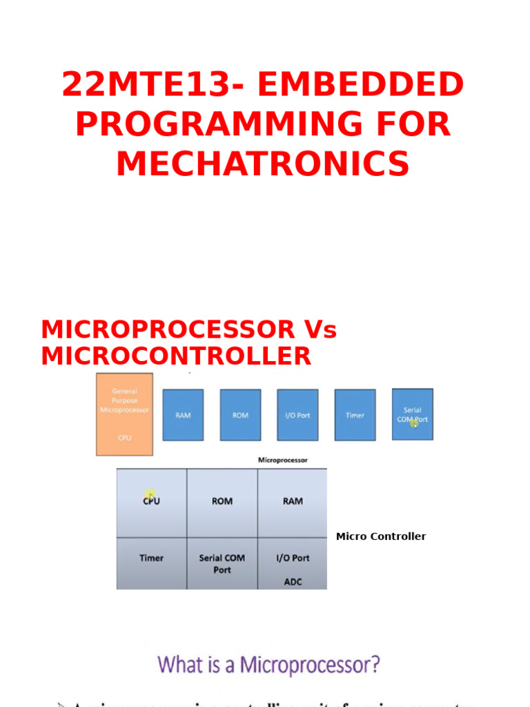 22mte13 - Embedded Programming For Mechatronics | PDF | Microcontroller ...