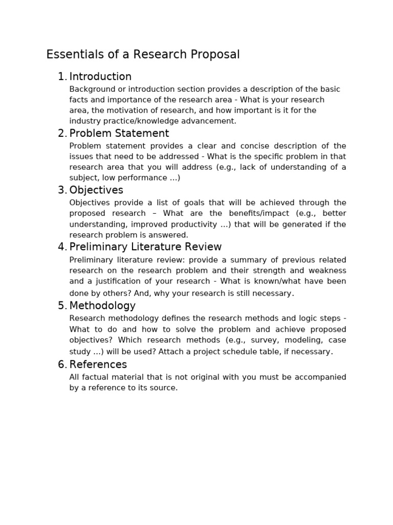 Research Proposal Essentials | PDF